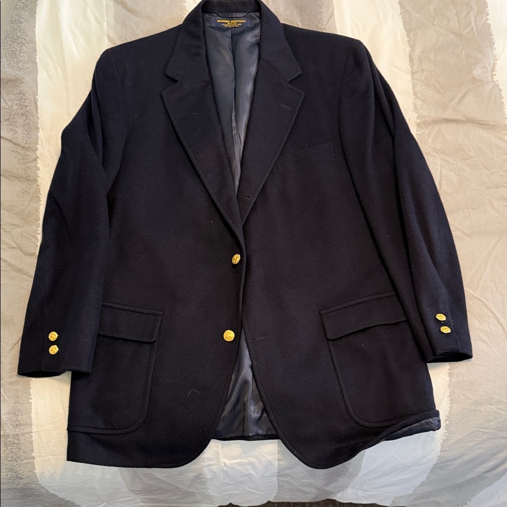 Brooks Brothers Dark Jacket with Subtle Gold Details